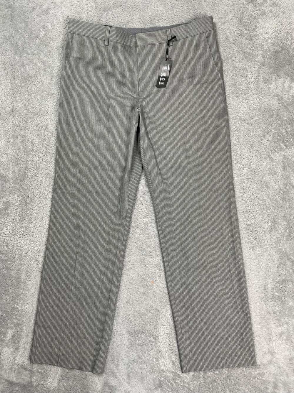 Express Producer Dress Pants Mens 36x32 Gray Pinstripe Stretch Cotton NWT